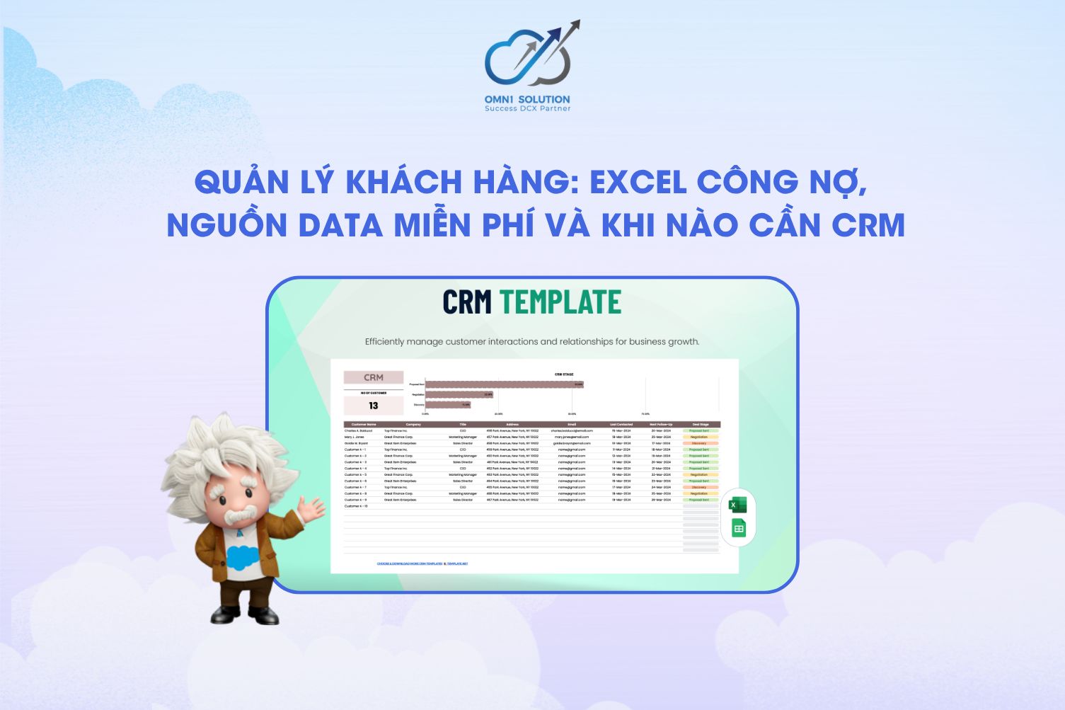 Quản lý khách hàng: Excel công nợ, nguồn data miễn phí và khi nào cần CRM